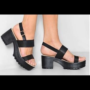Nasty gal chunky platform sandals in size 8